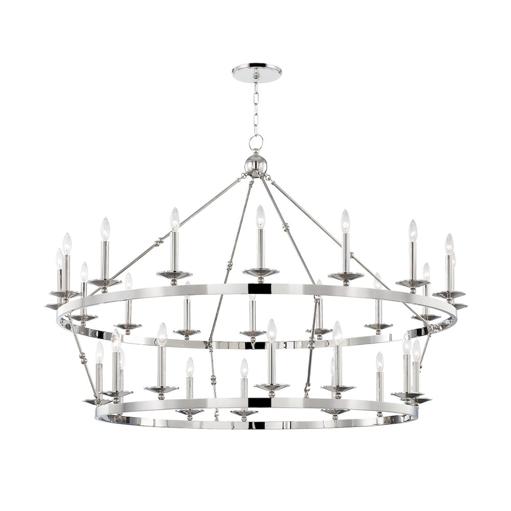 Allendale Chandelier, Polished Nickel