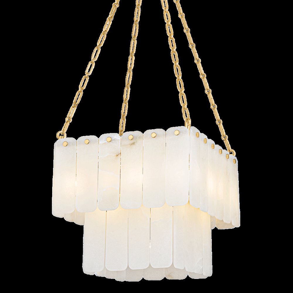Moissanite Chandelier, Aged Brass