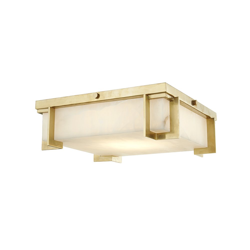 Delmar Flush Mount, Aged Brass