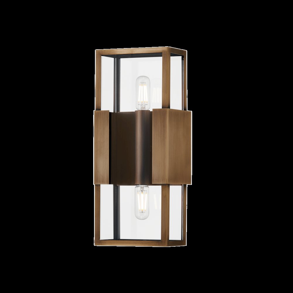 Santa Clara Exterior Wall Sconce, Patina Brass