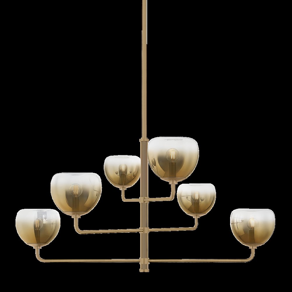 August Chandelier, Patina Brass