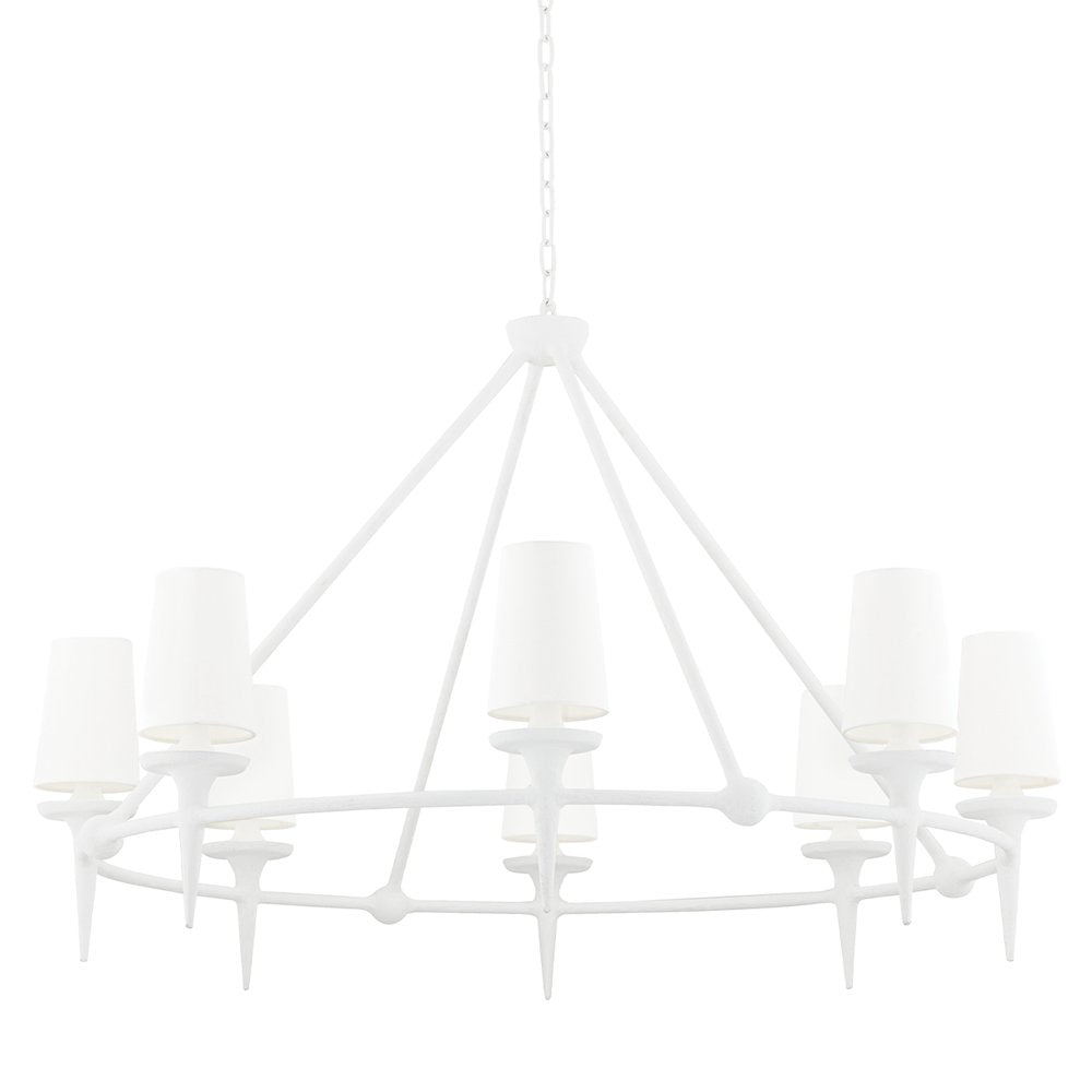 Torch Chandelier, White Plaster