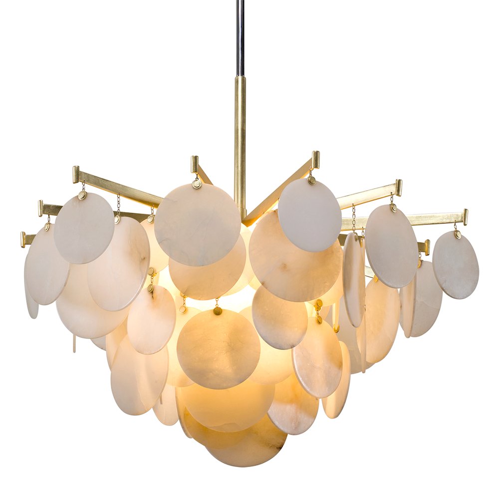 Serenity Chandelier, Gold Leaf