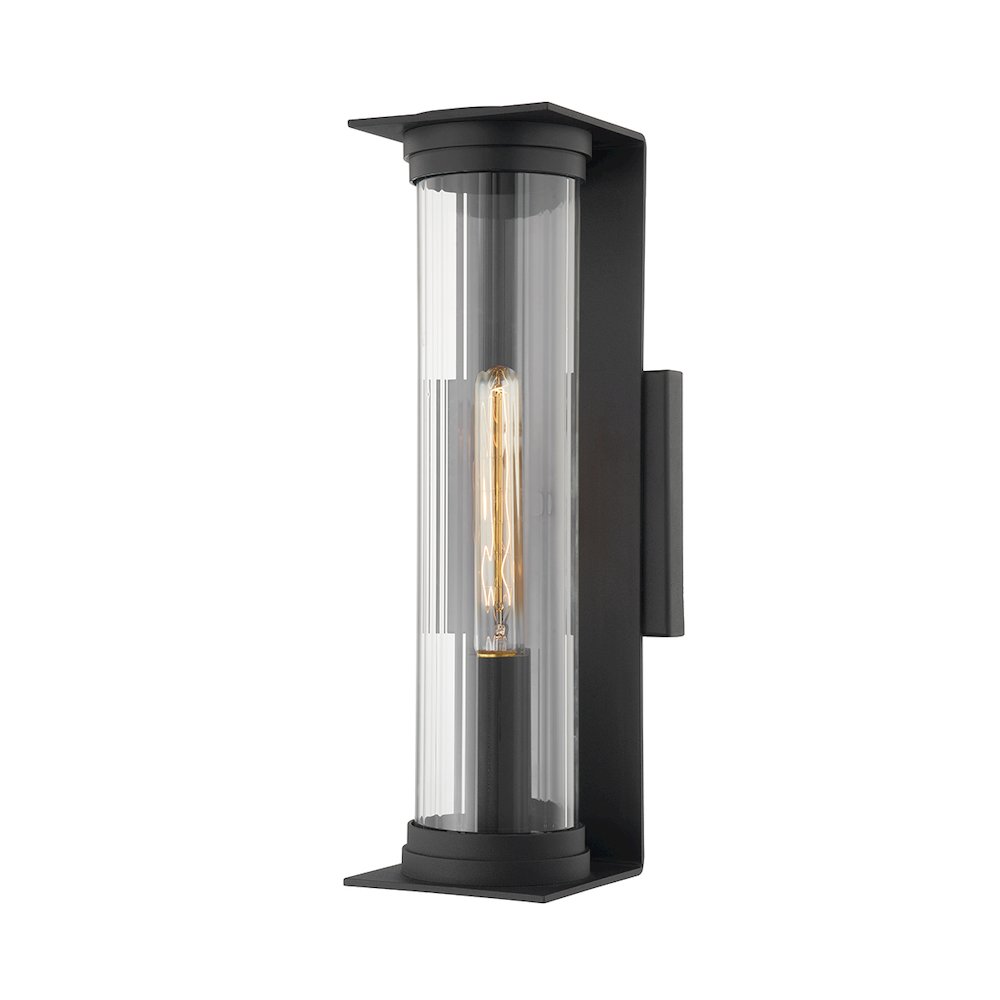 Presley Exterior Wall Sconce, Texture Black