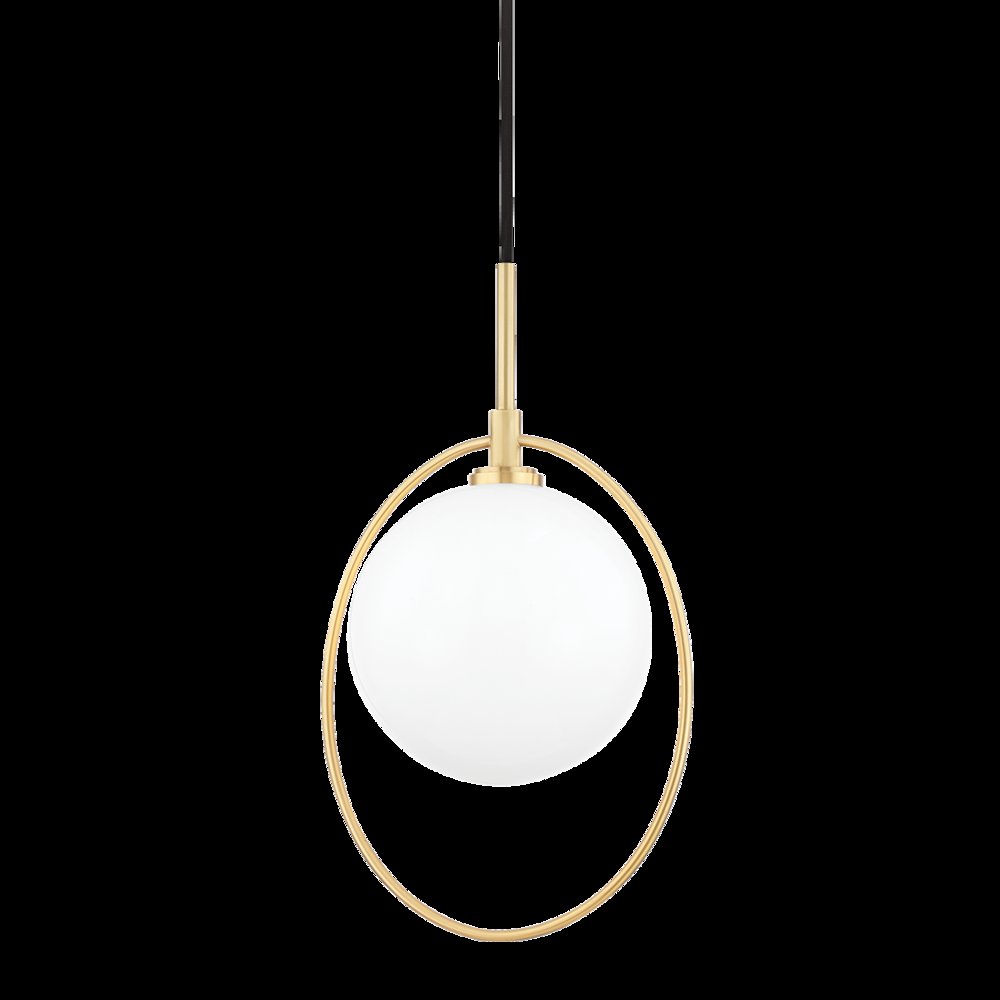 Babette Pendant, Aged Brass