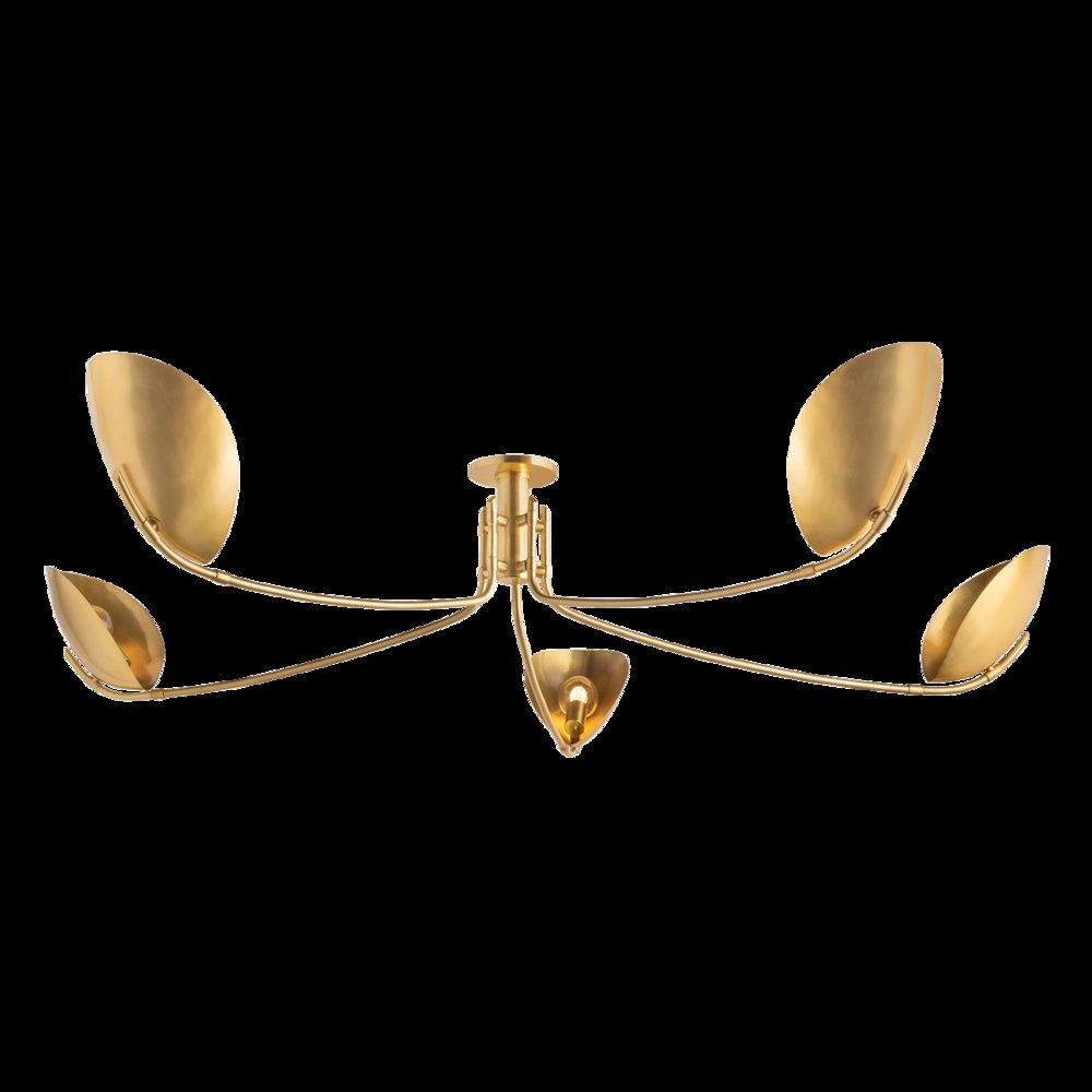 Avondale Semi Flush, Aged Brass
