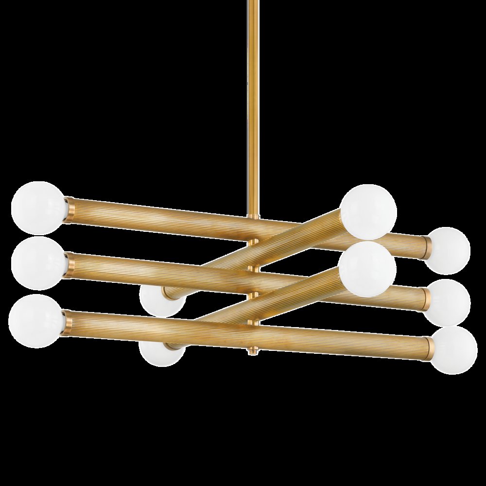 Pienza Chandelier, Vintage Brass