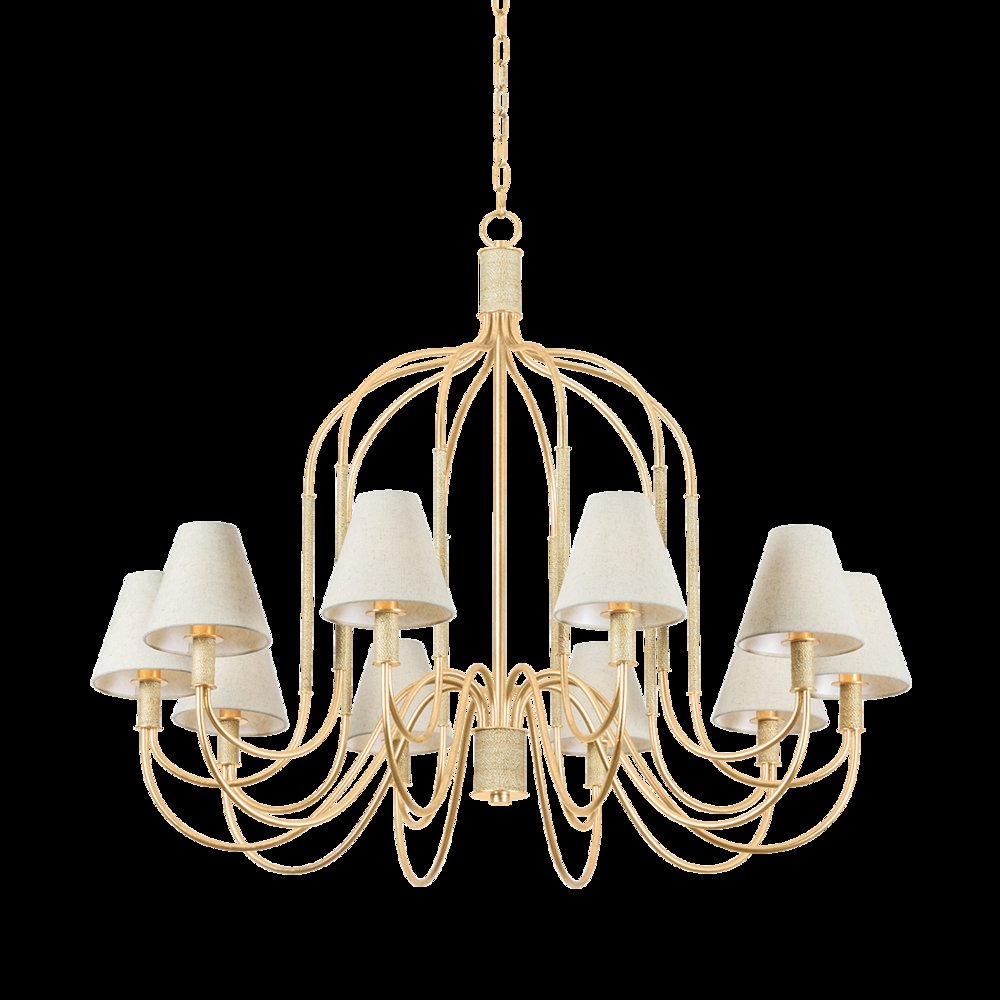 Warrensburg Chandelier, Vintage Gold Leaf