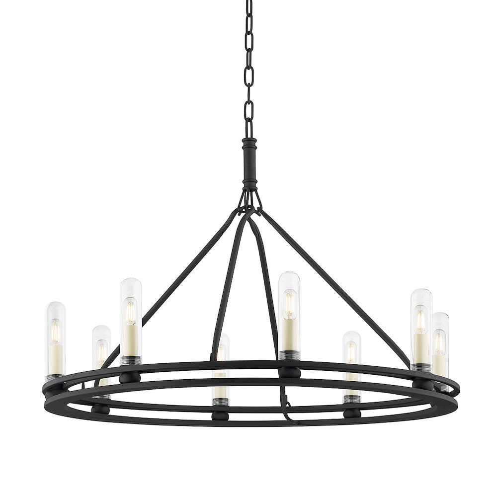 Sutton Exterior Chandelier, Texture Black