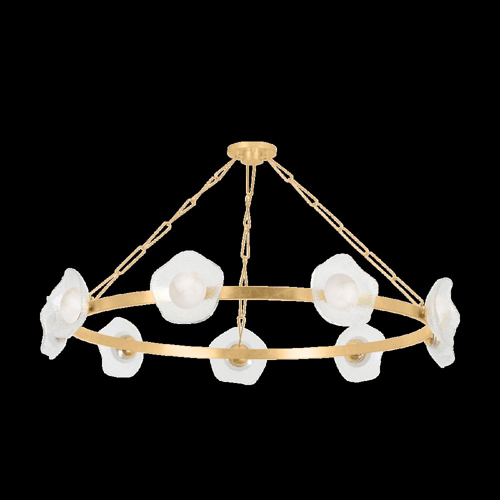 Almandine Chandelier, Vintage Gold Leaf