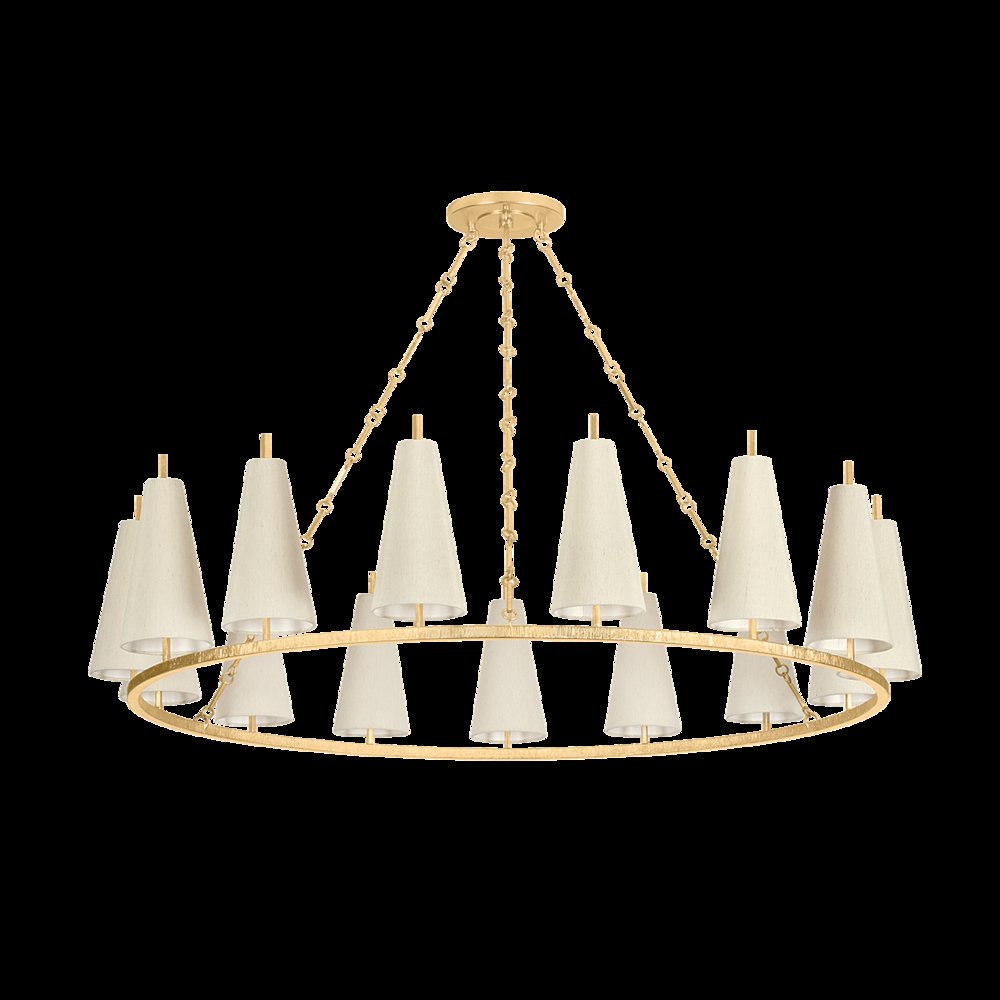 Tirana Chandelier, Vintage Gold Leaf