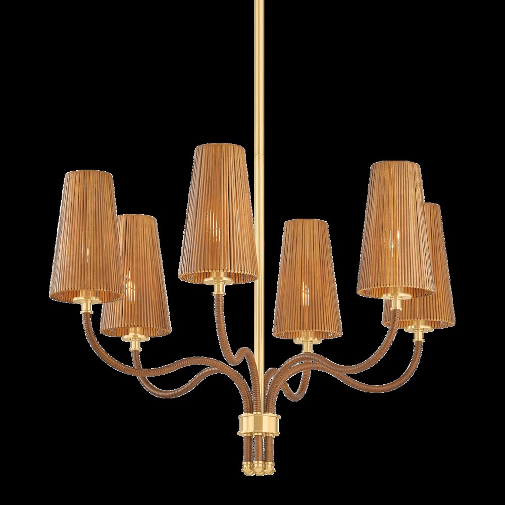 Atwood Chandelier, Aged Brass