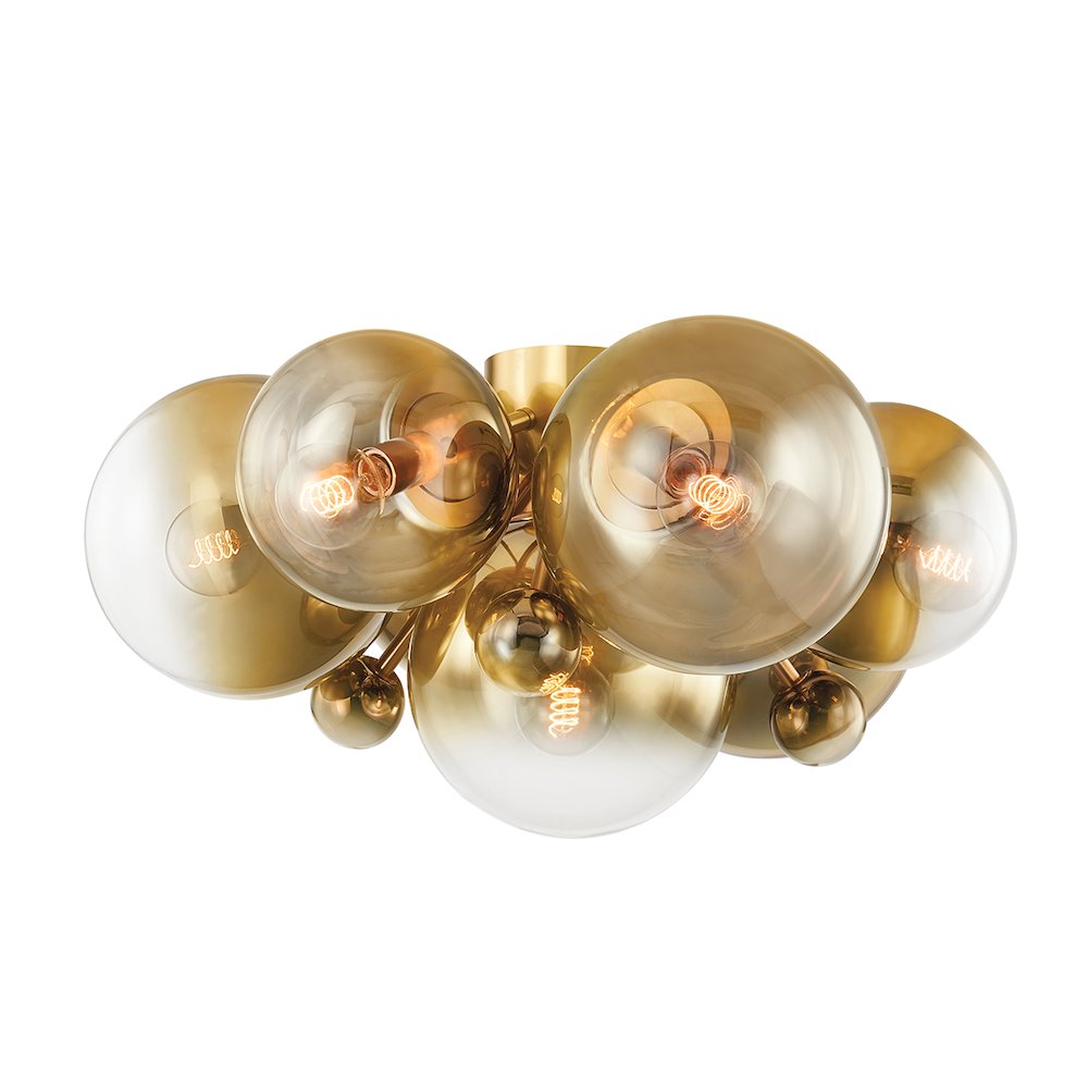 Kyoto Flush Mount, Vintage Polished Brass