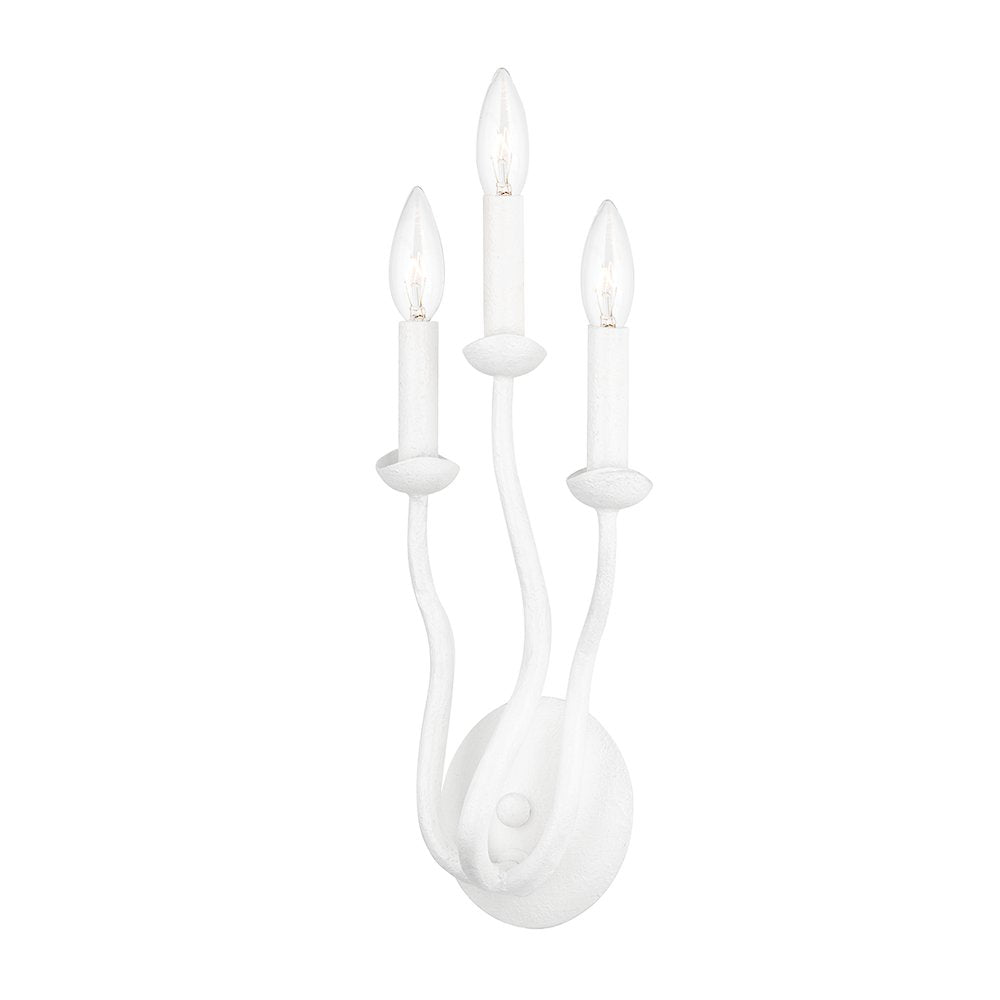 Reign Wall Sconce, Gesso White