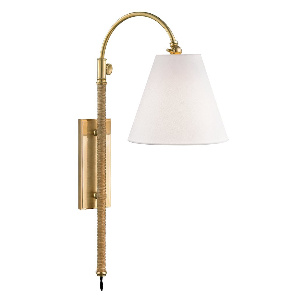 Curves No.1 Plug-In Sconce, Aged Brass
