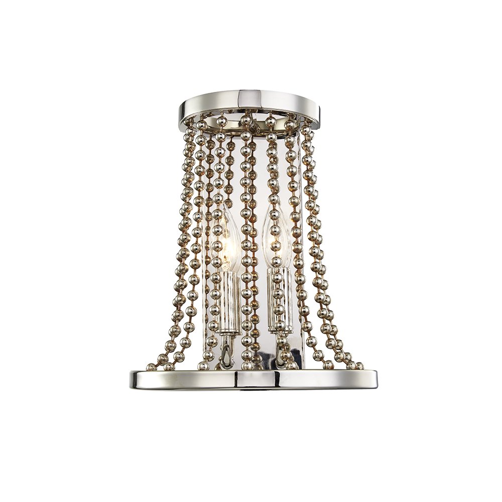 Spool Wall Sconce, Polished Nickel