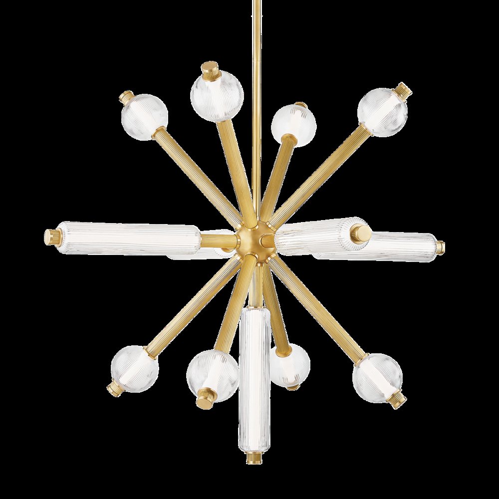 Atom Chandelier, Vintage Brass