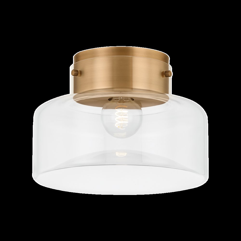 Bellow Flush Mount, Patina Brass