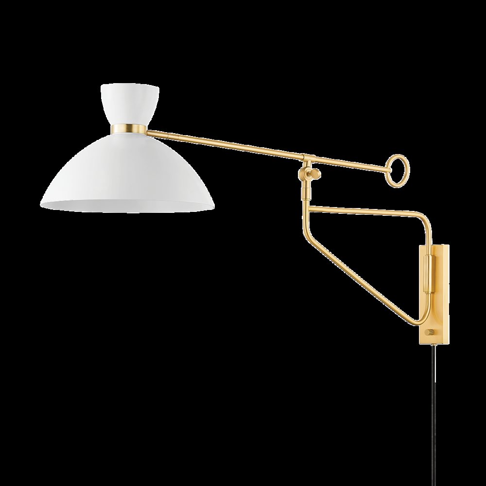 Cranbrook Plug-In Sconce, Aged Brass