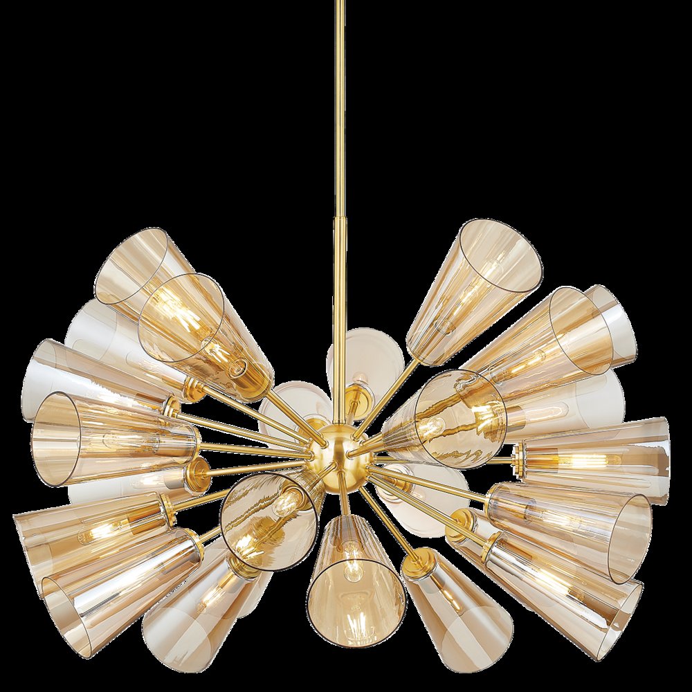 Hartwood Chandelier, Aged Brass