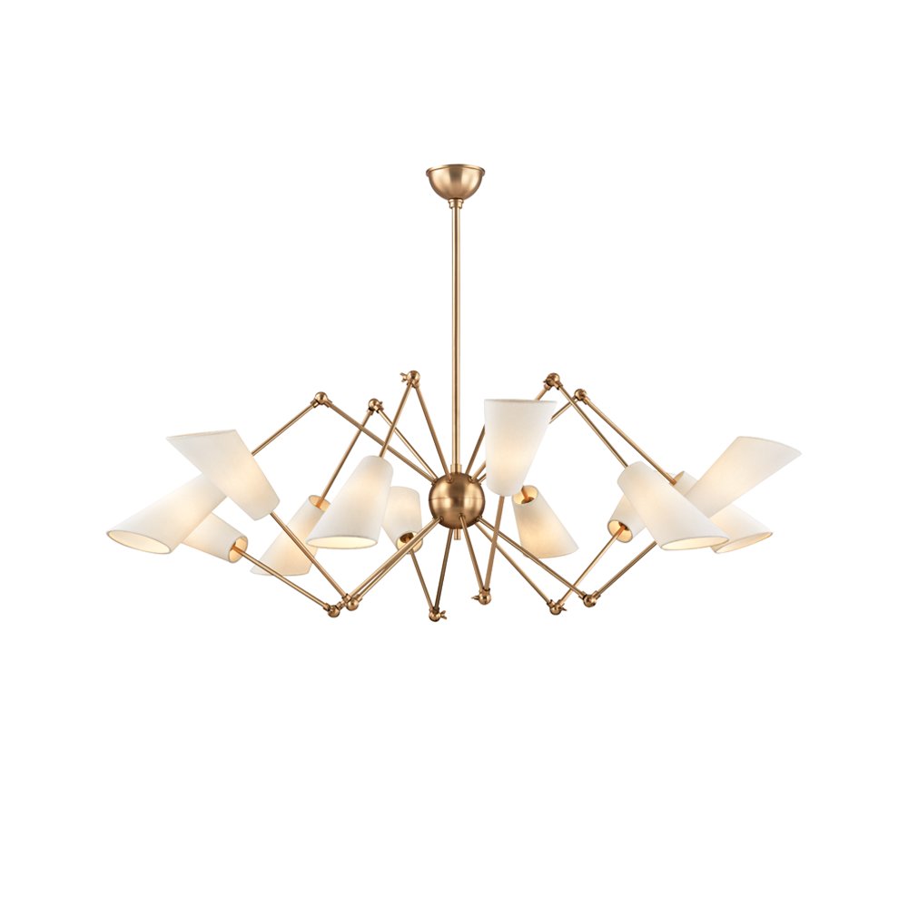 Buckingham Chandelier, Aged Brass