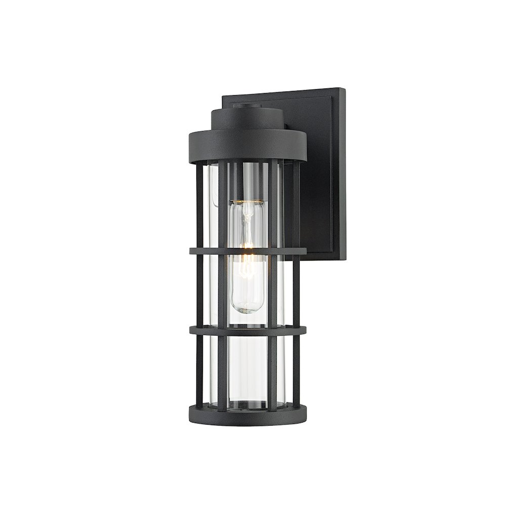 Mesa Exterior Wall Sconce, Texture Black