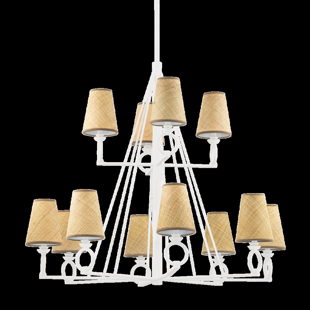 Pendelton Chandelier, White Plaster