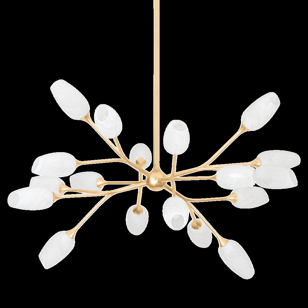Aldean Chandelier, Vintage Gold Leaf
