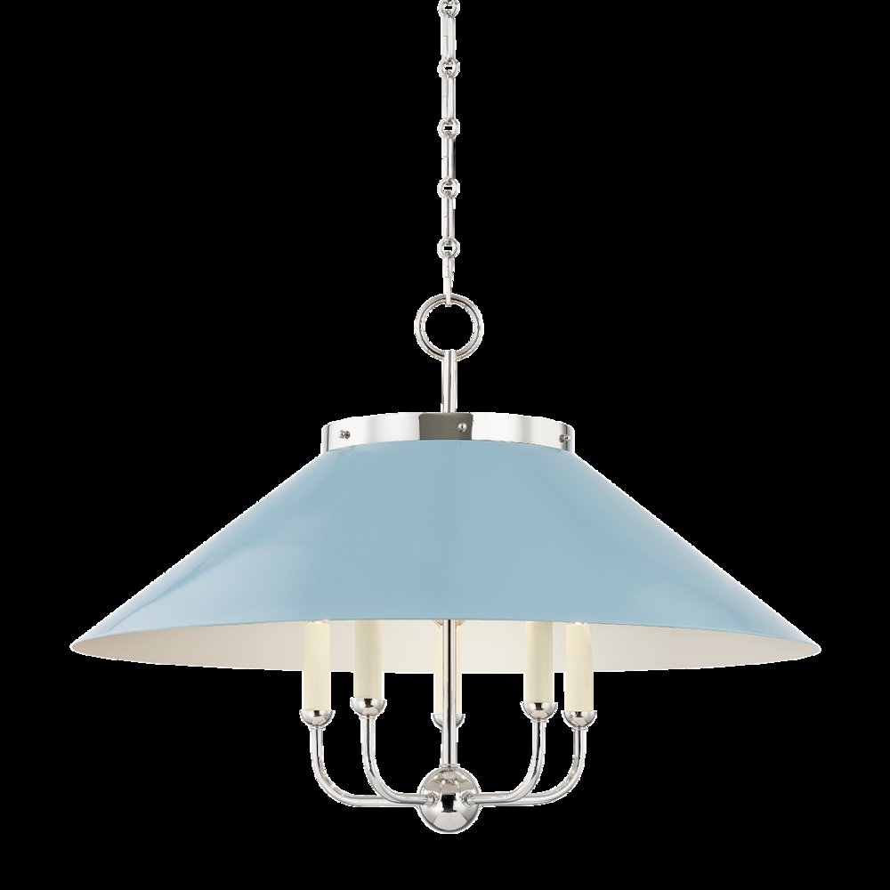 Clivedon Chandelier, Polished Nickel