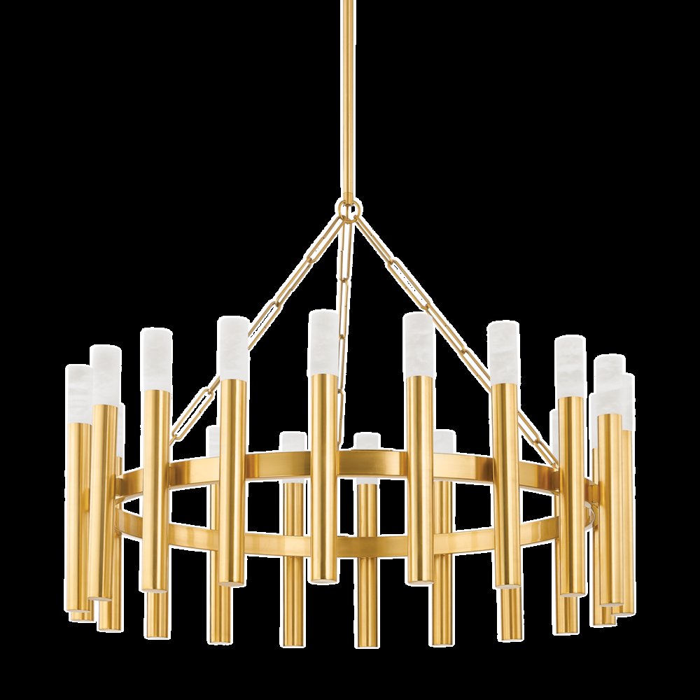 Pali Chandelier, Aged Brass