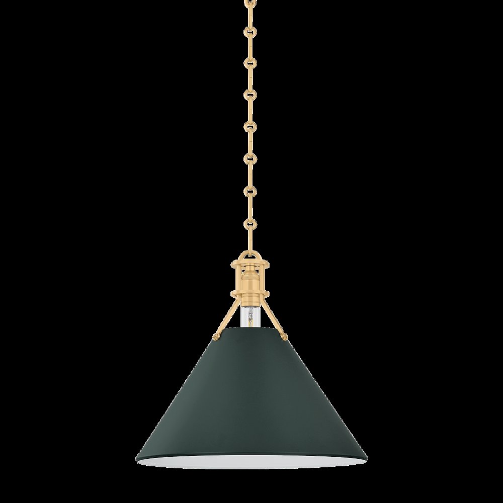 Painted No. 2 Pendant, Aged Brass