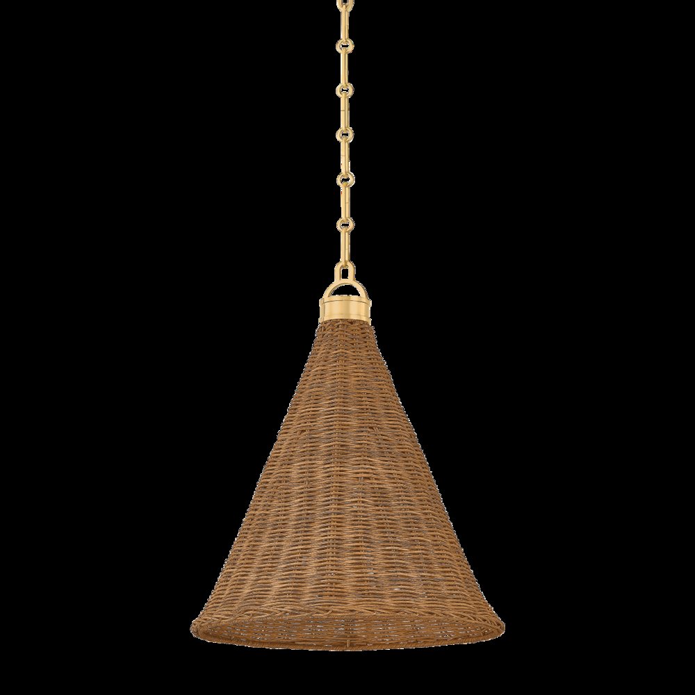Kensington Pendant, Aged Brass