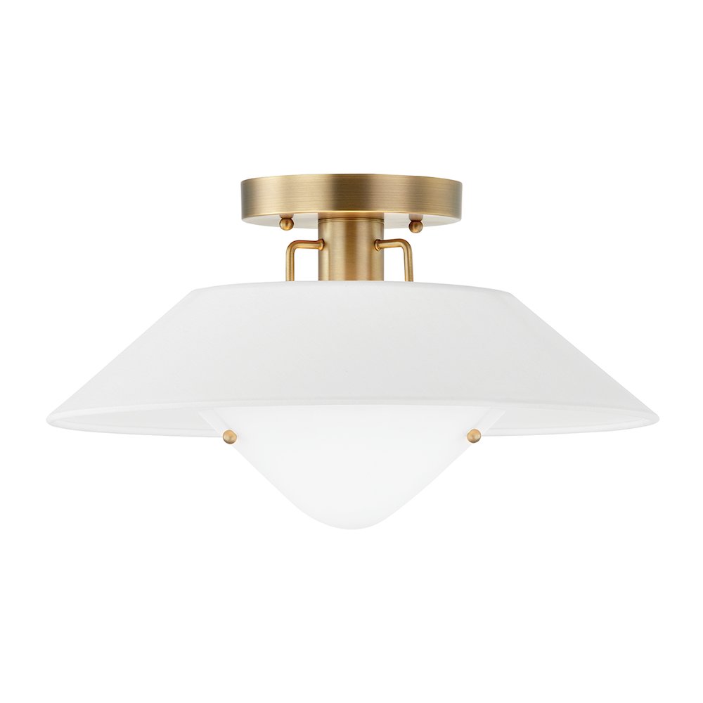Otto Flush Mount, Patina Brass