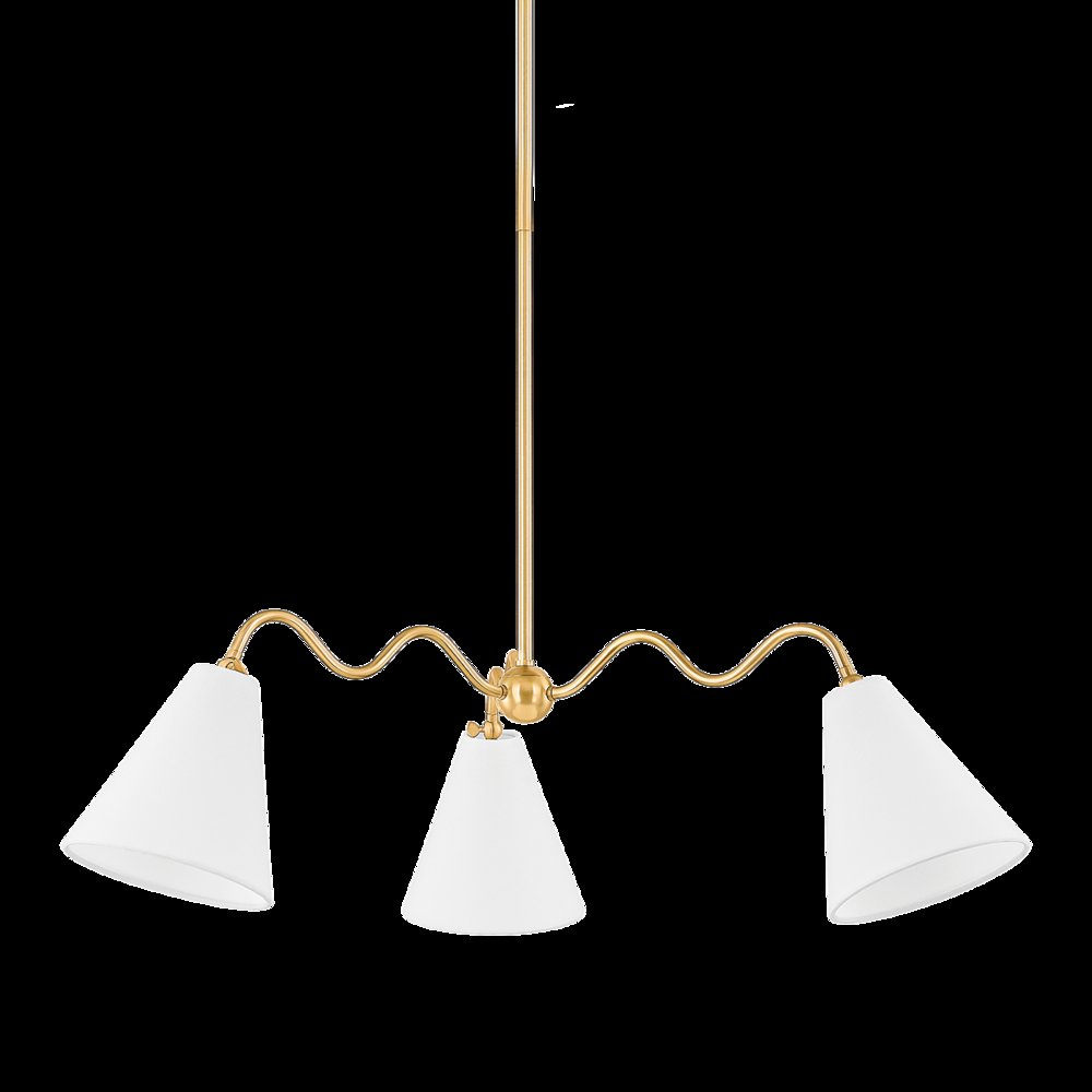 Onda Chandelier, Aged Brass