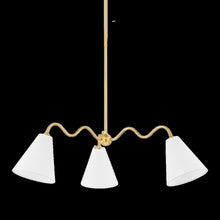 Onda Chandelier, Aged Brass
