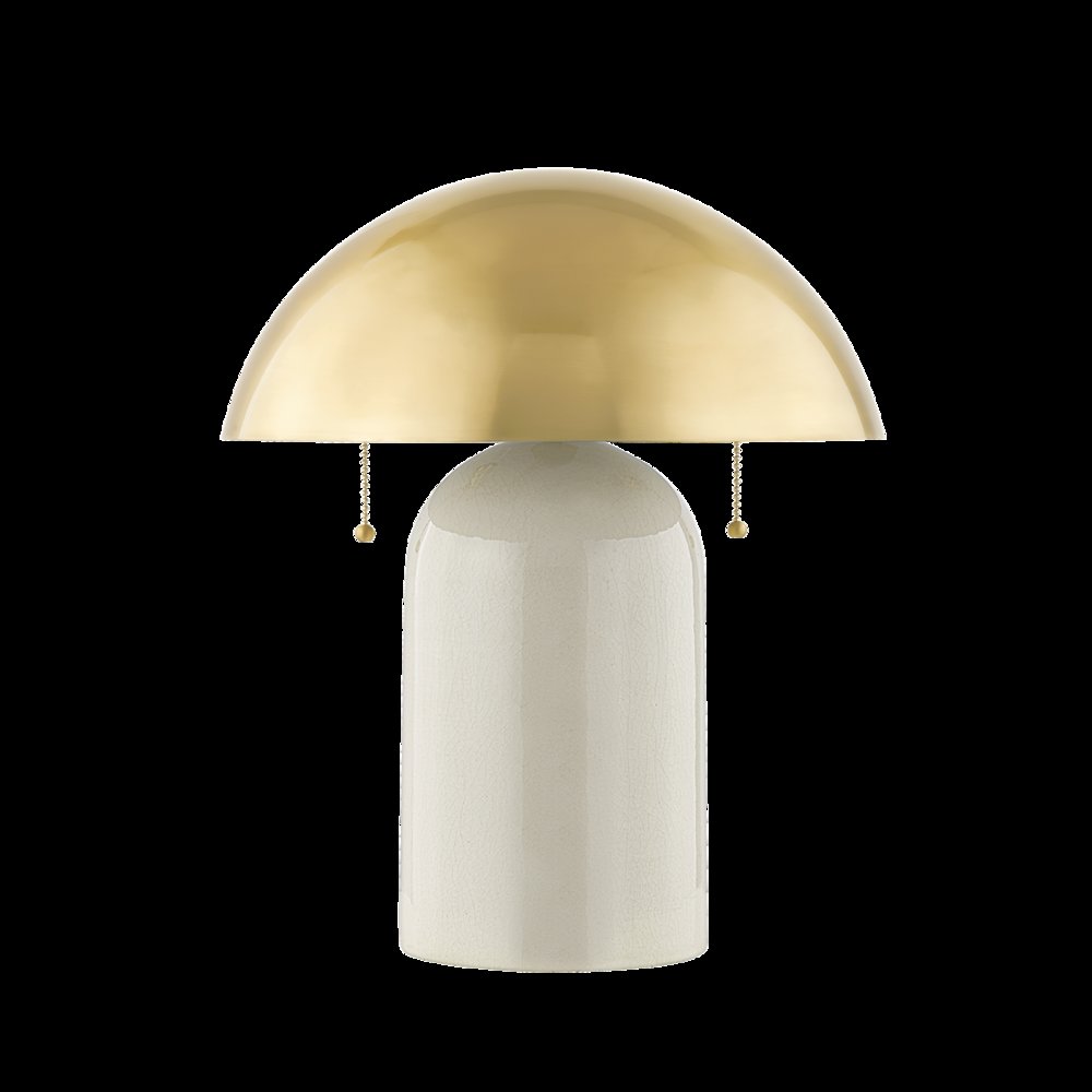 Gaia Table Lamp, Aged Brass