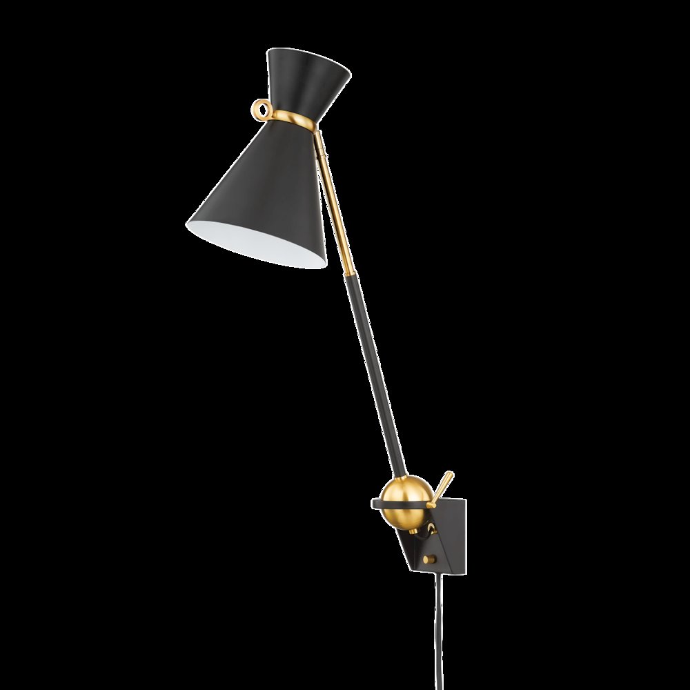 Winsted Plug-In Sconce, Aged Brass
