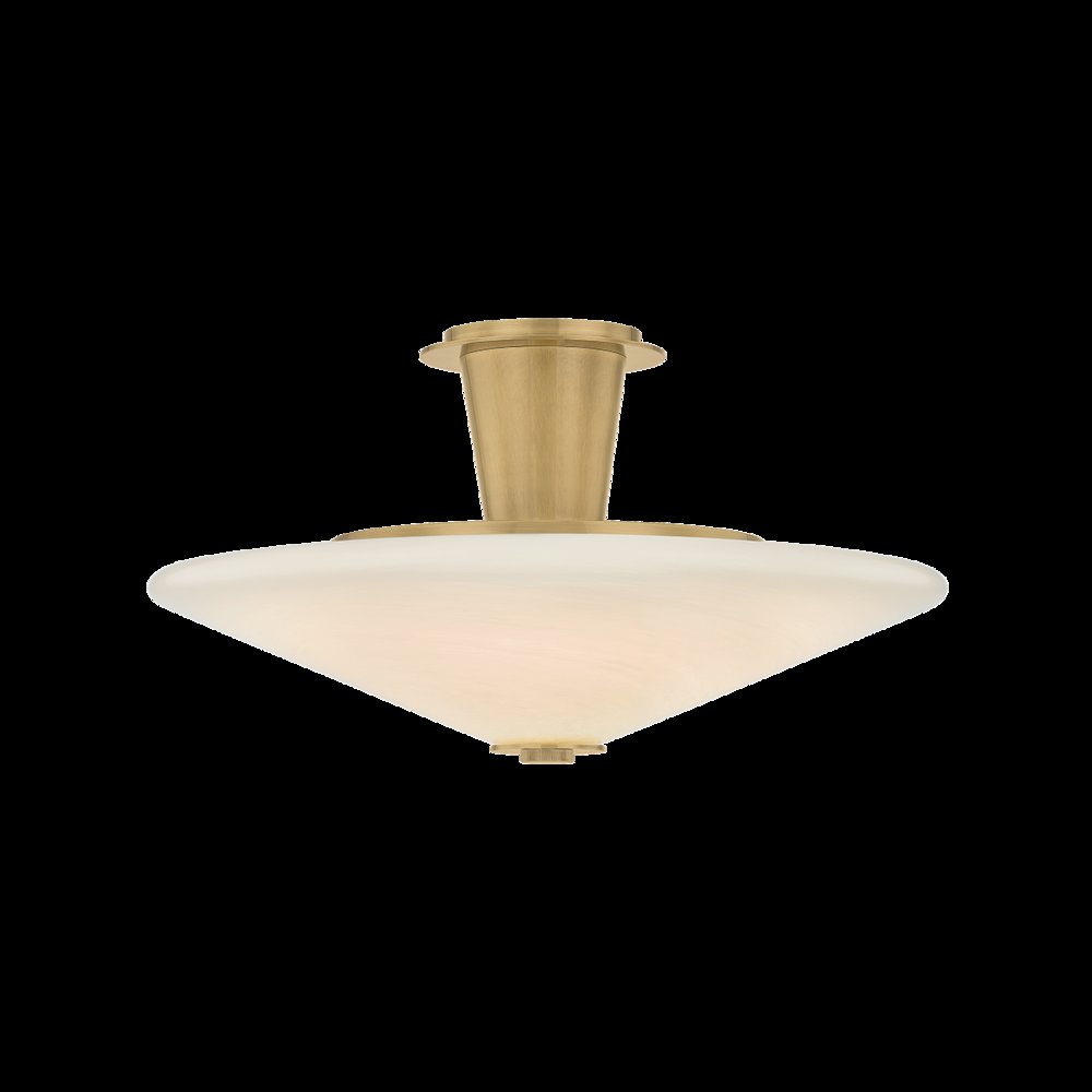 Cologne Flush Mount, Vintage Brass