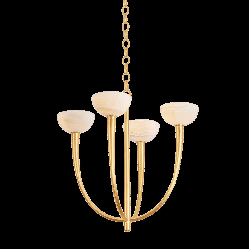 Maywood Chandelier, Vintage Gold Leaf