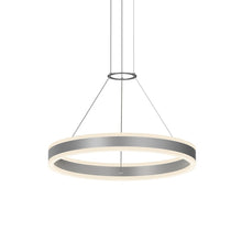 Double Corona Pendant, Bright Satin Aluminum