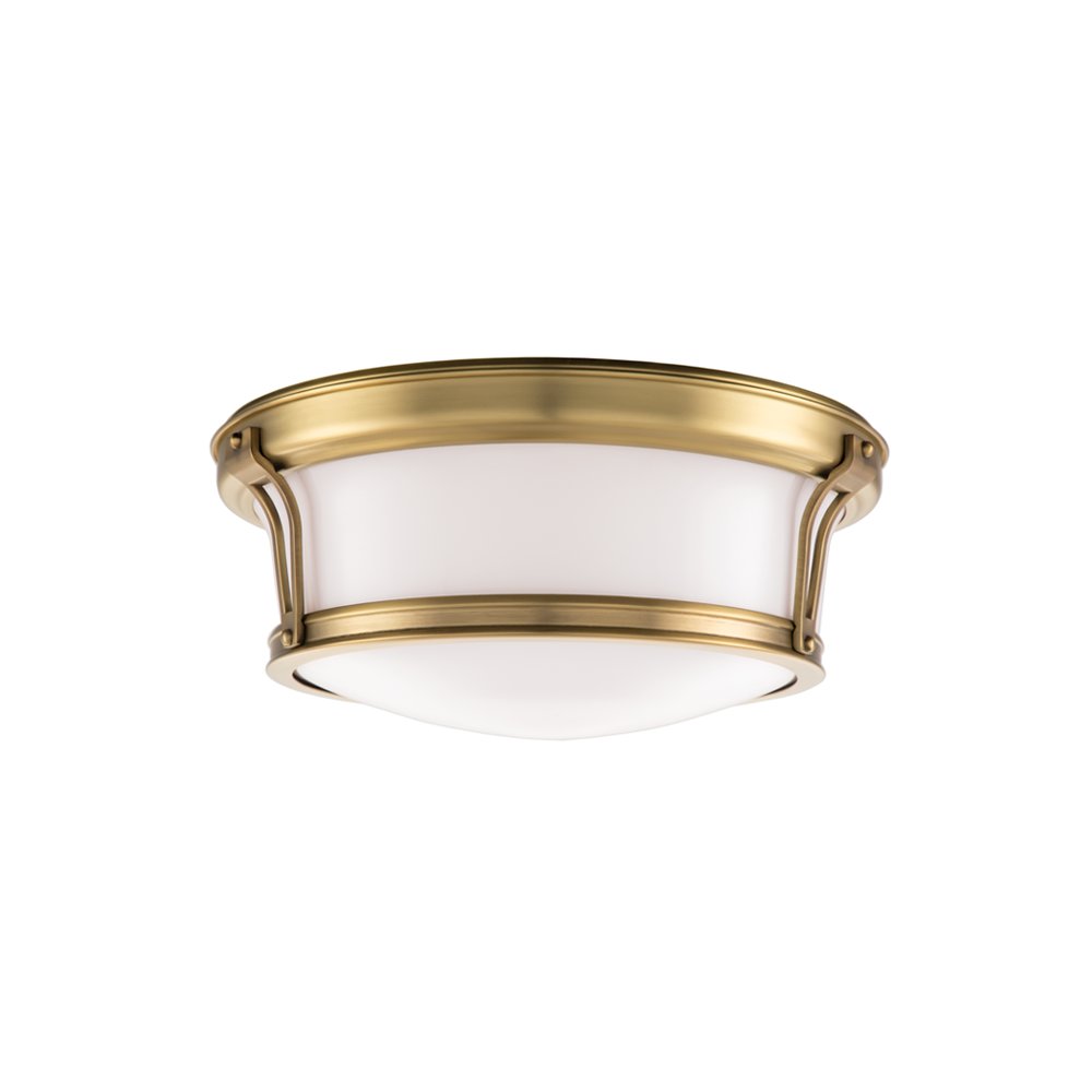 Newport Flush Mount, Aged Brass