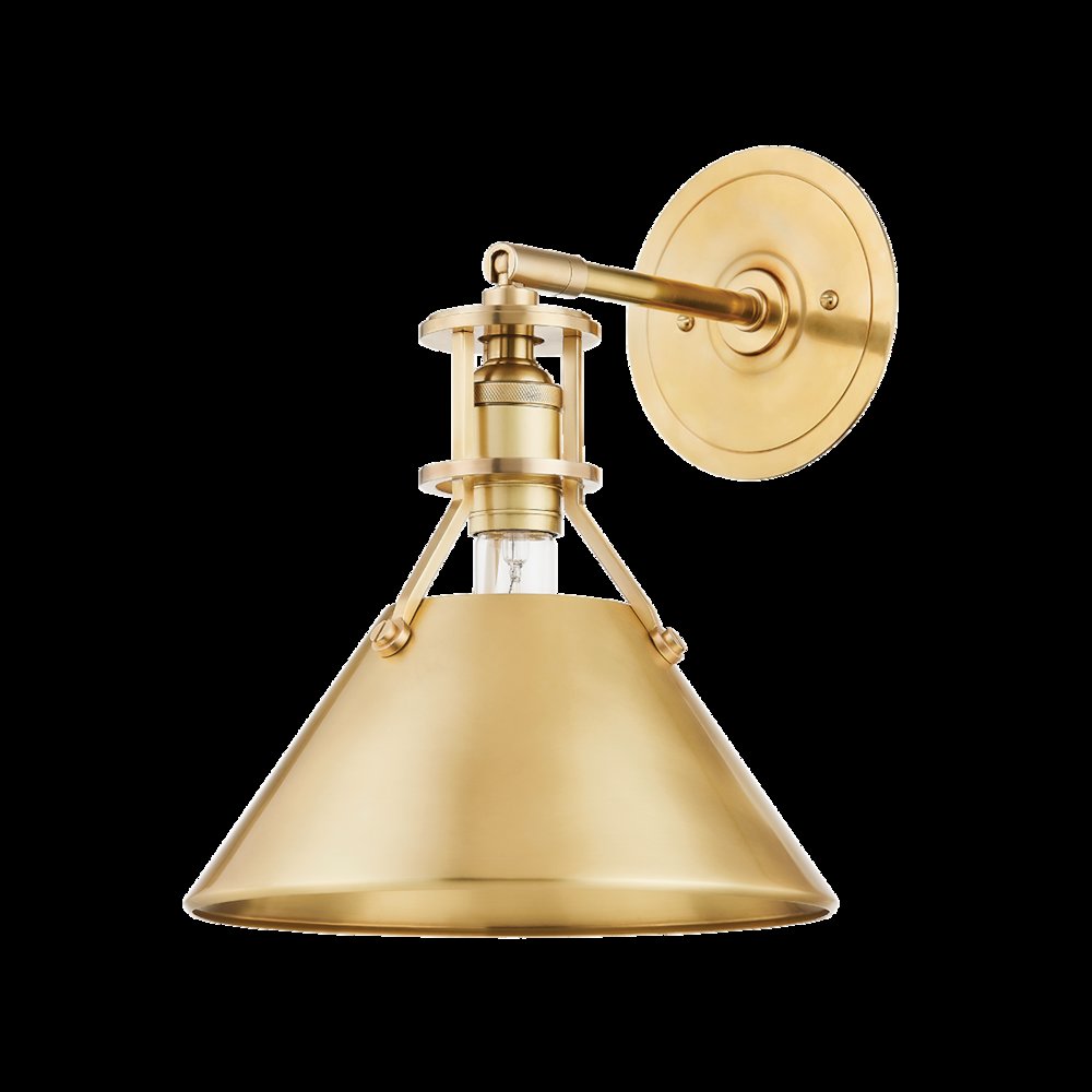 Metal No. 2 Wall Sconce, Aged Brass