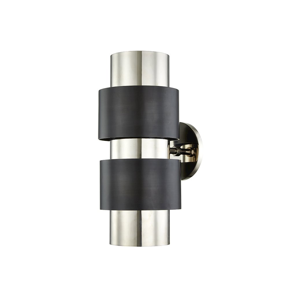 Cyrus Wall Sconce, Polished Nickel, Old Bronze Combo