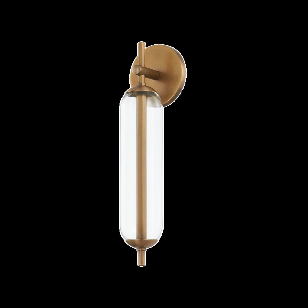 Blaze Exterior Wall Sconce, Patina Brass