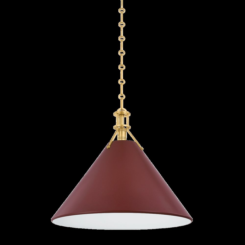 Painted No. 2 Pendant, Aged Brass