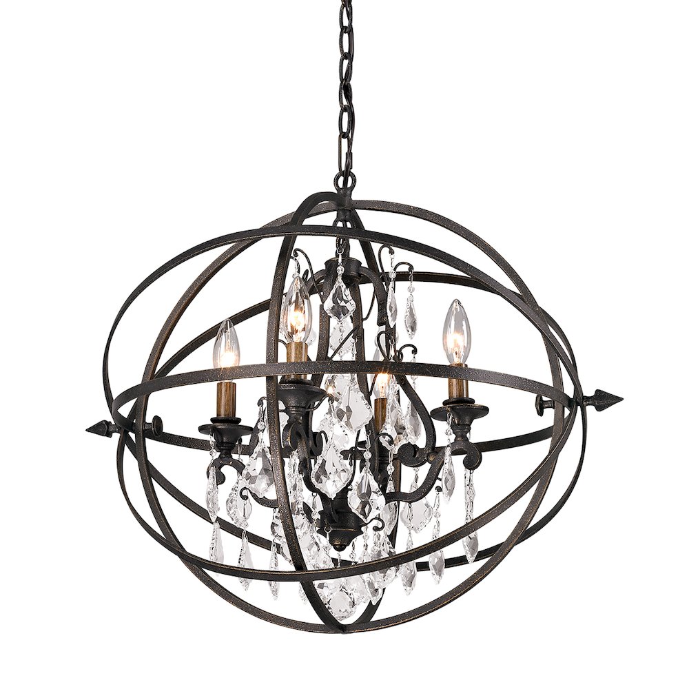 Byron Chandelier, Hand-Worked Iron