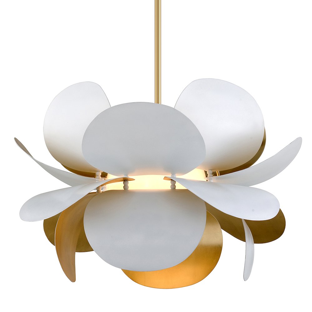 Ginger Chandelier, Gold Leaf