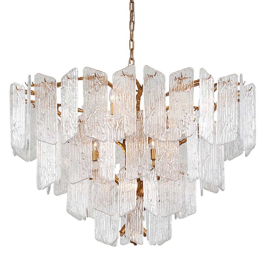 Piemonte Chandelier, Gold Leaf