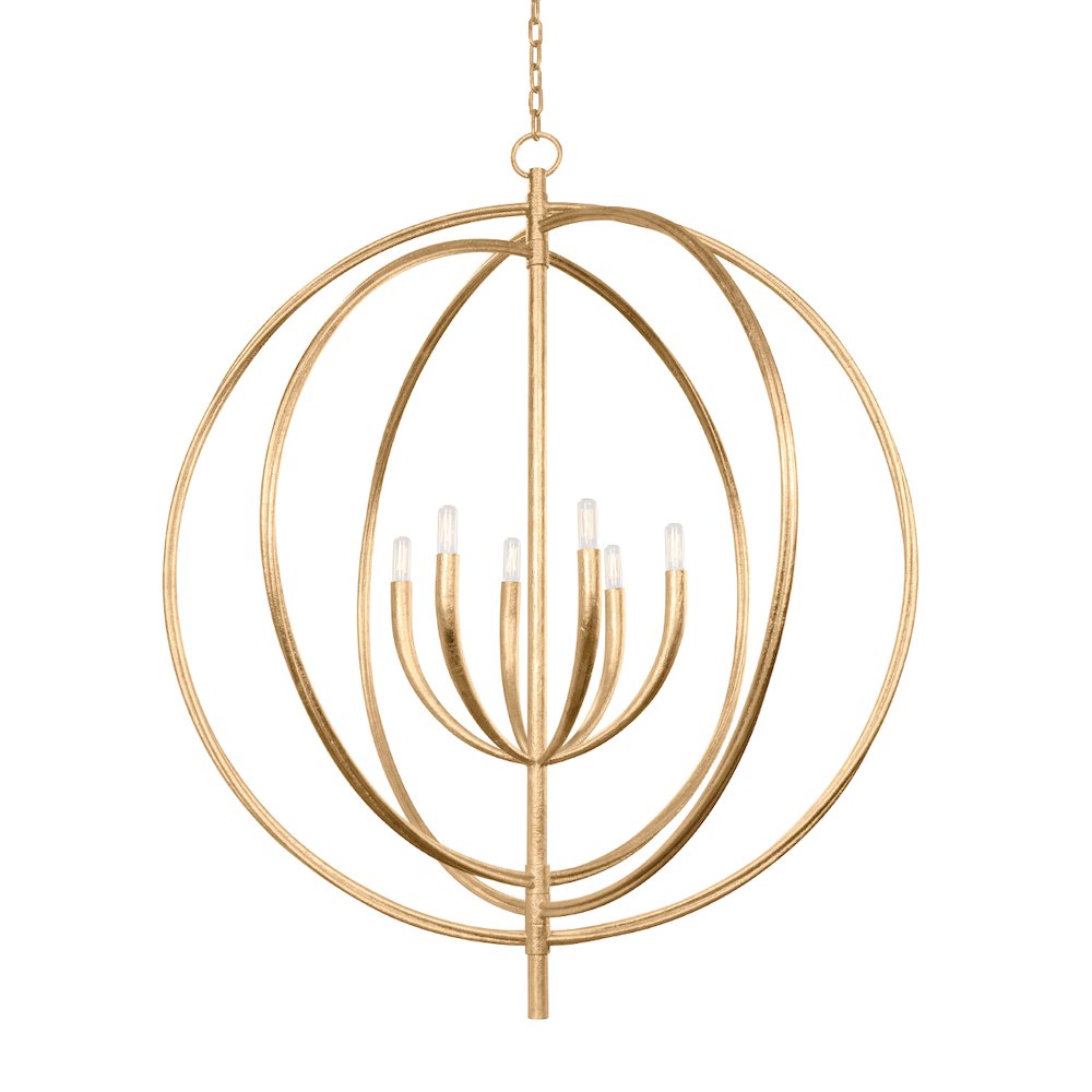 Fillea Chandelier, Vintage Gold Leaf