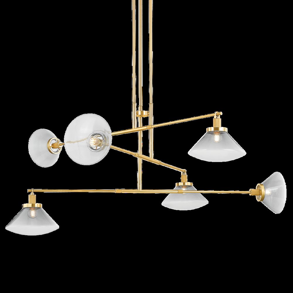 Mendon Chandelier, Aged Brass